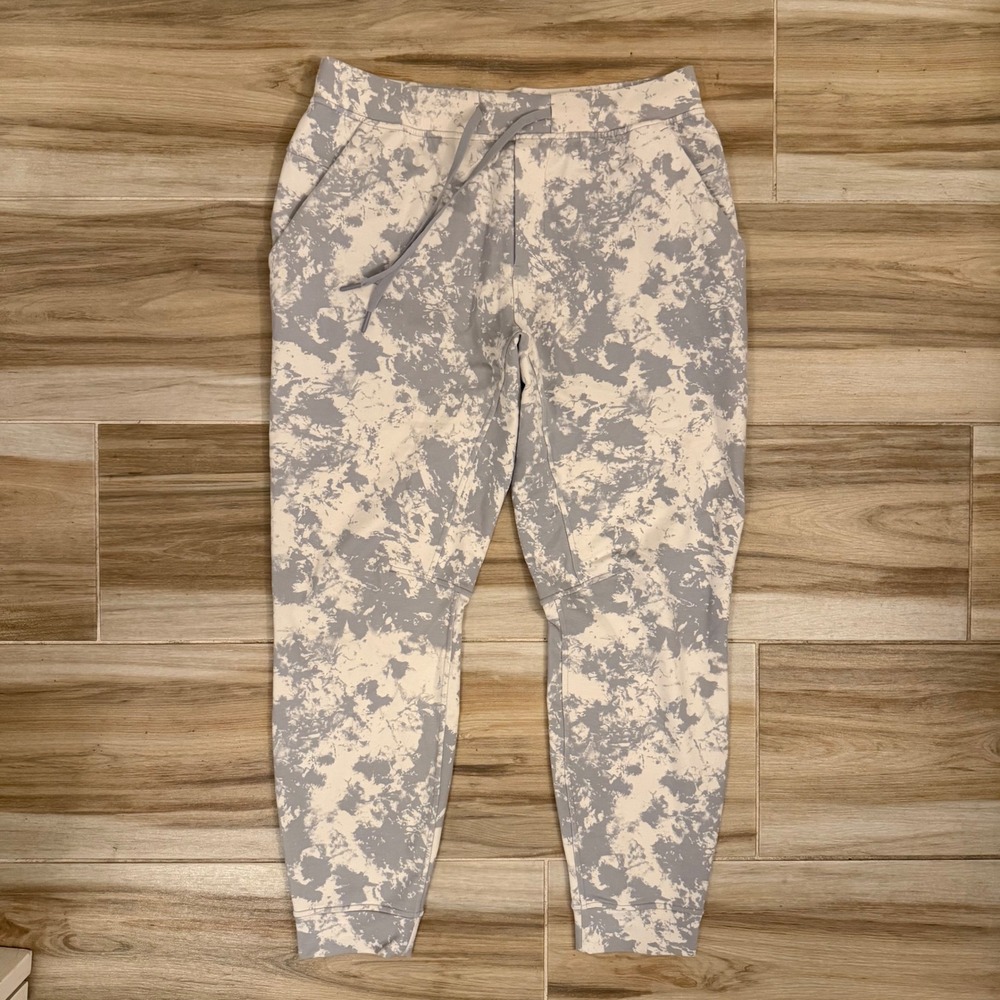 Lululemon City Sweat Jogger Marble Dye Light Cast White Mens Size L M5AAWS